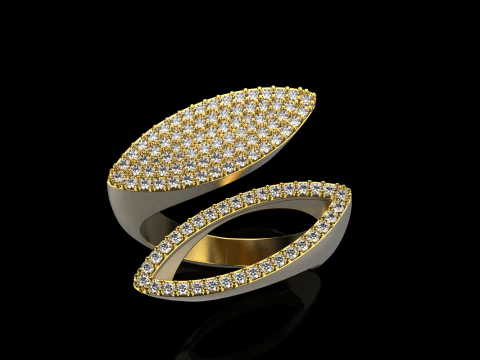 Double marquise form ring model 628 3D Print Model