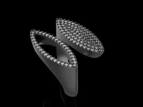 Double marquise form ring model 628 3D Print Model