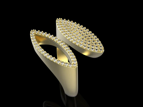 Double marquise form ring model 628 3D Print Model