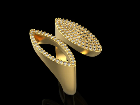 Double marquise form ring model 628 3D Print Model