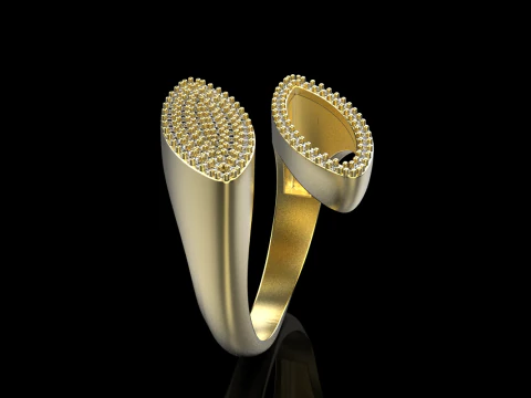 Double marquise form ring model 628 3D Print Model