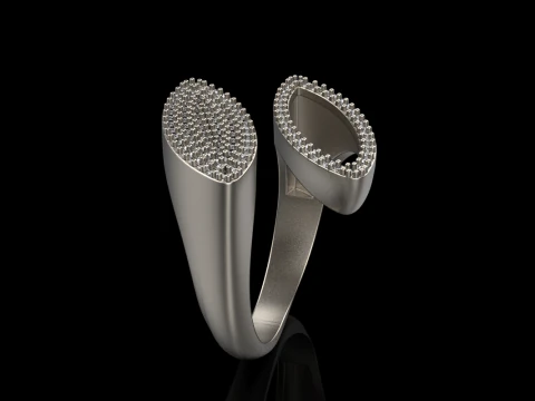Double marquise form ring model 628 3D Print Model