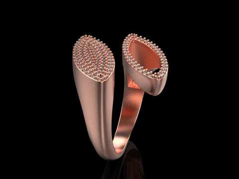 Double marquise form ring model 628 3D Print Model