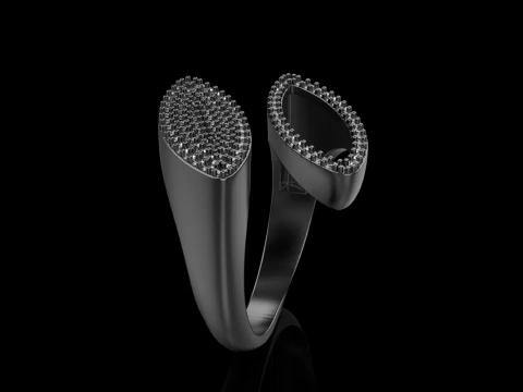 Double marquise form ring model 628 3D Print Model