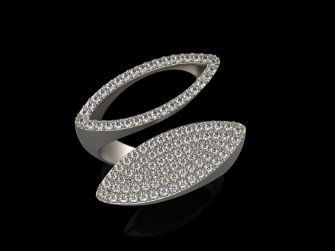 Double marquise form ring model 628 3D Print Model