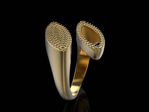 Double marquise form ring model 628 3D Print Model