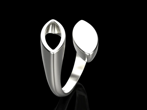 Double marquise form ring model 627 3D Print Model