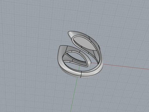 Double marquise form ring model 627 3D Print Model