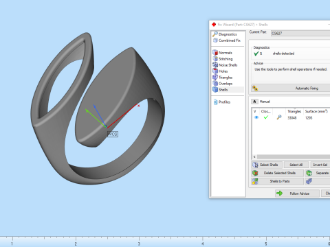 Dubbele marquise vormring model 627 3D printmodel