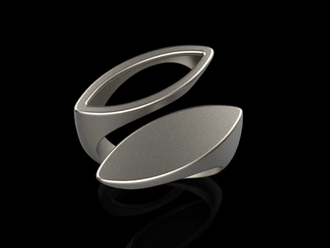 Double marquise form ring model 627 3D Print Model
