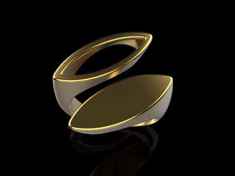 Double marquise form ring model 627 3D Print Model