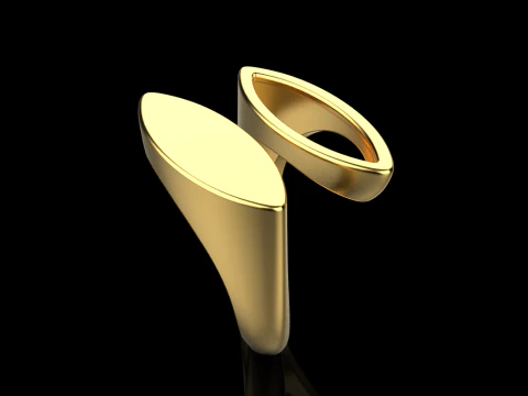 Double marquise form ring model 627 3D Print Model