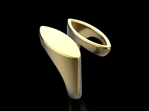Double marquise form ring model 627 3D Print Model