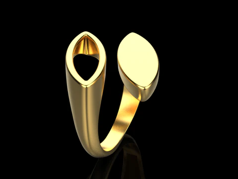 Double marquise form ring model 627 3D Print Model
