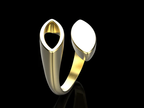 Double marquise form ring model 627 3D Print Model