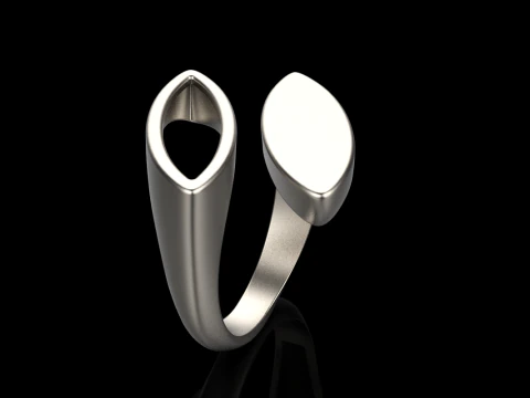 Double marquise form ring model 627 3D Print Model