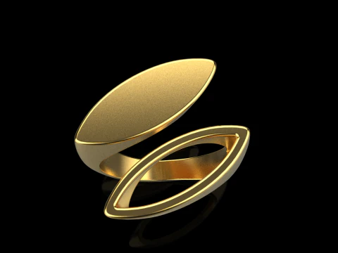 Double marquise form ring model 627 3D Print Model