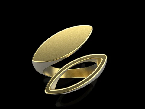 Double marquise form ring model 627 3D Print Model