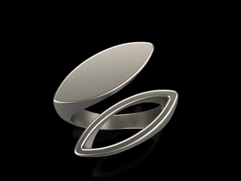 Double marquise form ring model 627 3D Print Model