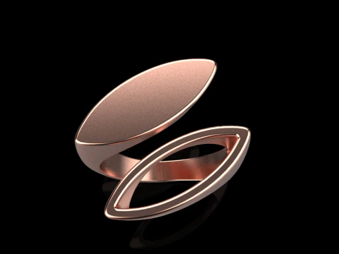 Double marquise form ring model 627 3D Print Model