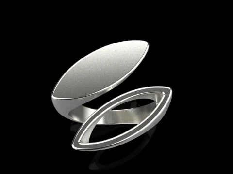 Double marquise form ring model 627 3D Print Model