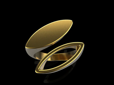Double marquise form ring model 627 3D Print Model