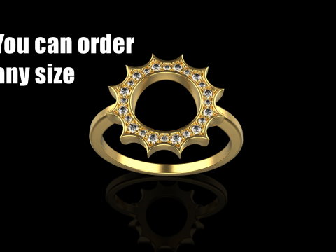 Bague soleil ronde mod&egrave;le 626 Modèles 3D en vedette