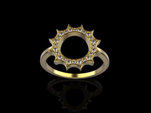 Round sun ring model 626 3D Print Model