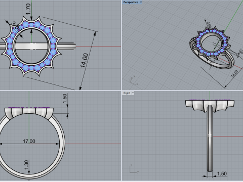 Round sun ring model 626 3D Print Model