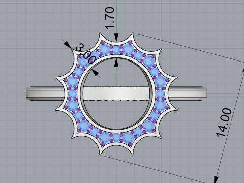 Round sun ring model 626 3D Print Model