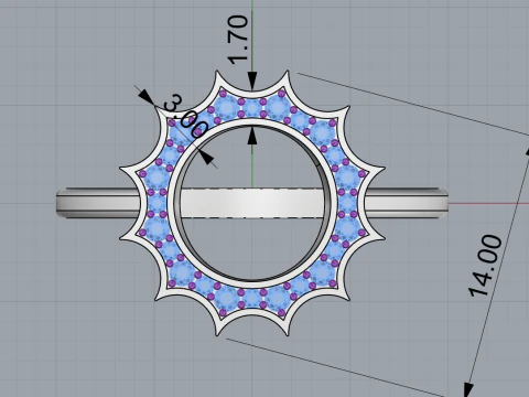 Round sun ring model 626 3D Print Model