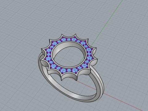 Round sun ring model 626 3D Print Model