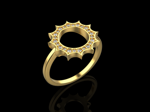 Round sun ring model 626 3D Print Model