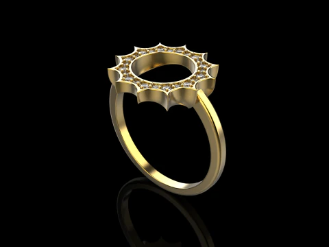 Round sun ring model 626 3D Print Model