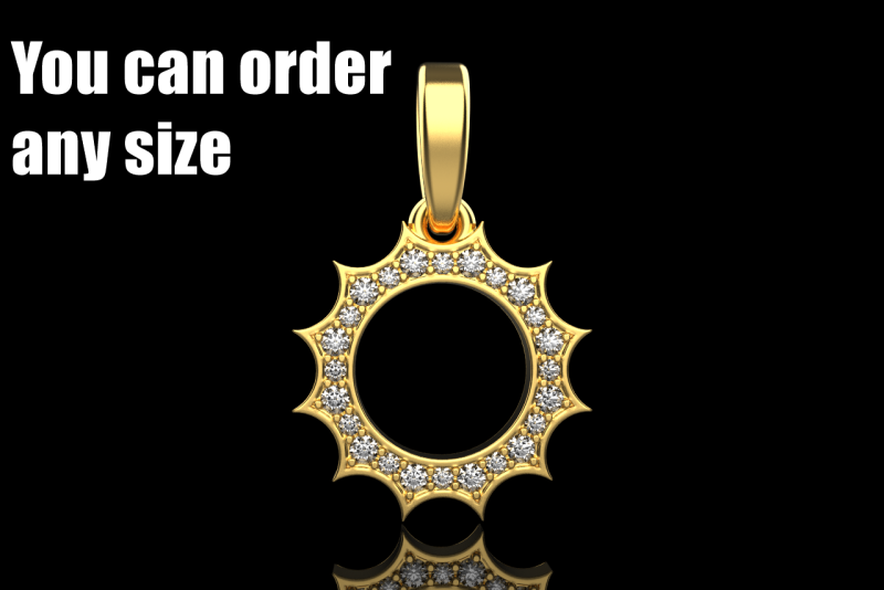 Round sun pendant model 625 3D Print Model .c4d .max .obj .3ds .fbx .stl .blend 