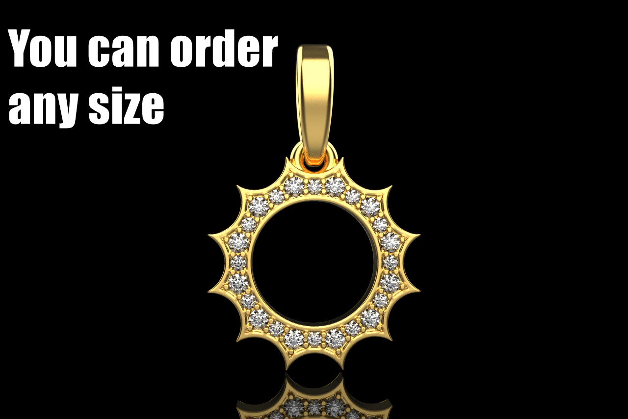 Round sun pendant model 625 3D Print Model .c4d .max .obj .3ds .fbx .stl .blend 
