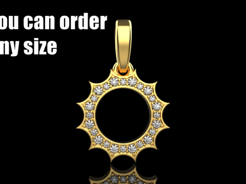 Pendentif soleil rond mod&egrave;le 625 Modèles 3D en vedette