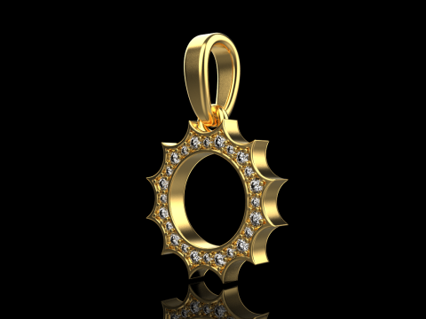 Round sun pendant model 625 3D Print Model