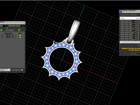 Round sun pendant model 625 3D Print Model