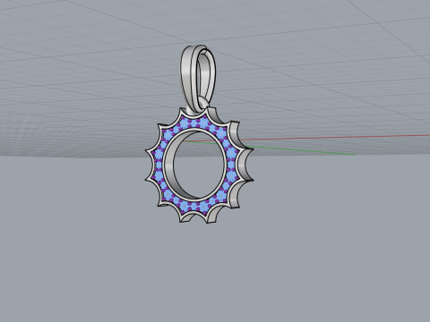 Round sun pendant model 625 3D Print Model