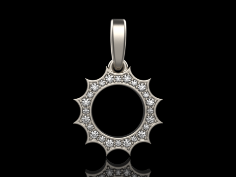 Round sun pendant model 625 3D Print Model