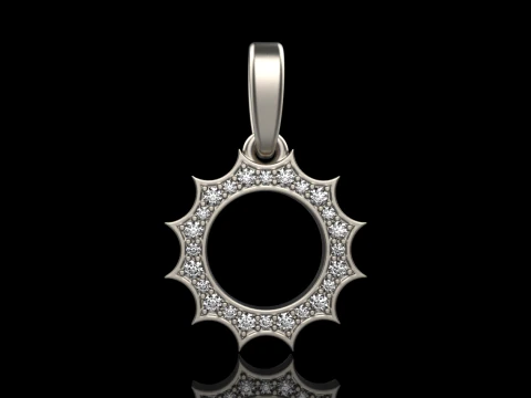 Round sun pendant model 625 3D Print Model
