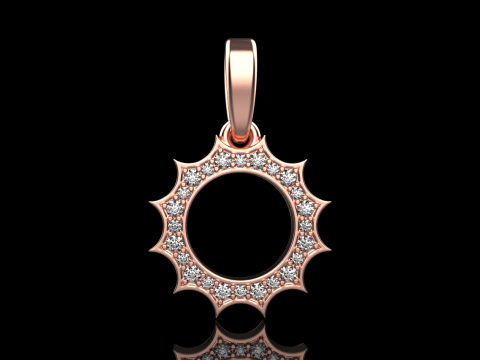 Round sun pendant model 625 3D Print Model