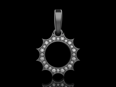 Round sun pendant model 625 3D Print Model