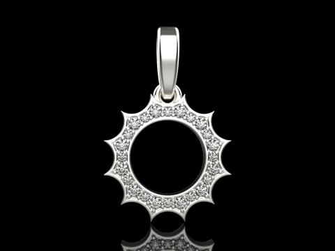 Round sun pendant model 625 3D Print Model