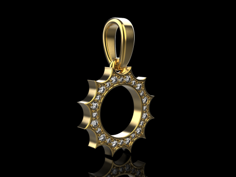 Round sun pendant model 625 3D Print Model