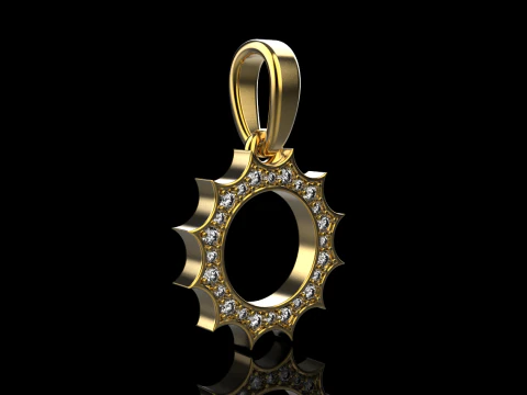 Round sun pendant model 625 3D Print Model