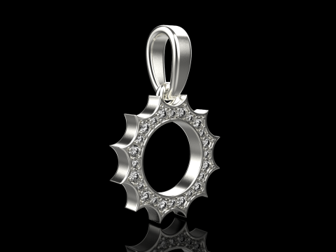 Round sun pendant model 625 3D Print Model