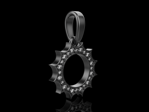 Round sun pendant model 625 3D Print Model