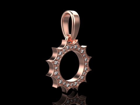 Round sun pendant model 625 3D Print Model